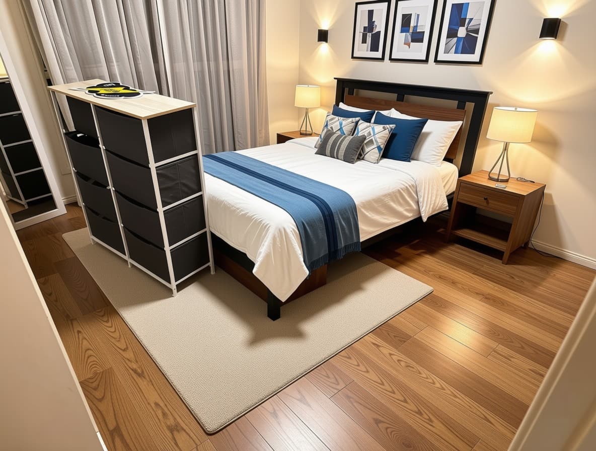 Bedroom in Burwood following completion of restoration works